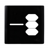 Placa p/ 1 Interruptor + 3 Tomadas 4x4 - Novara Preto Brilhante 